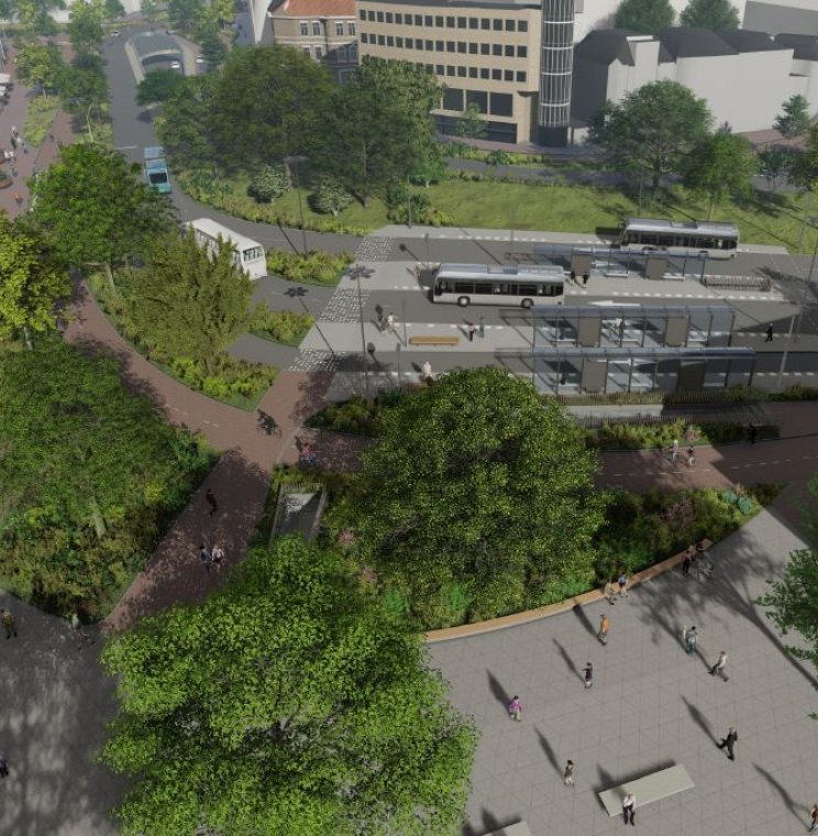 Schetsontwerp van het Willemsplein in Arnhem