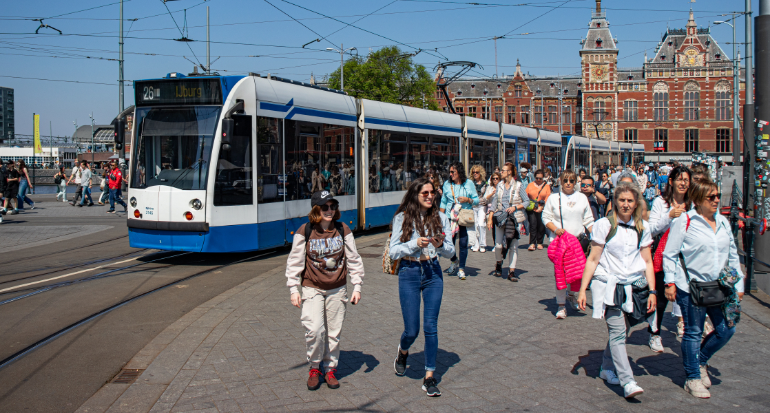 Voetgangers in Amsterdam