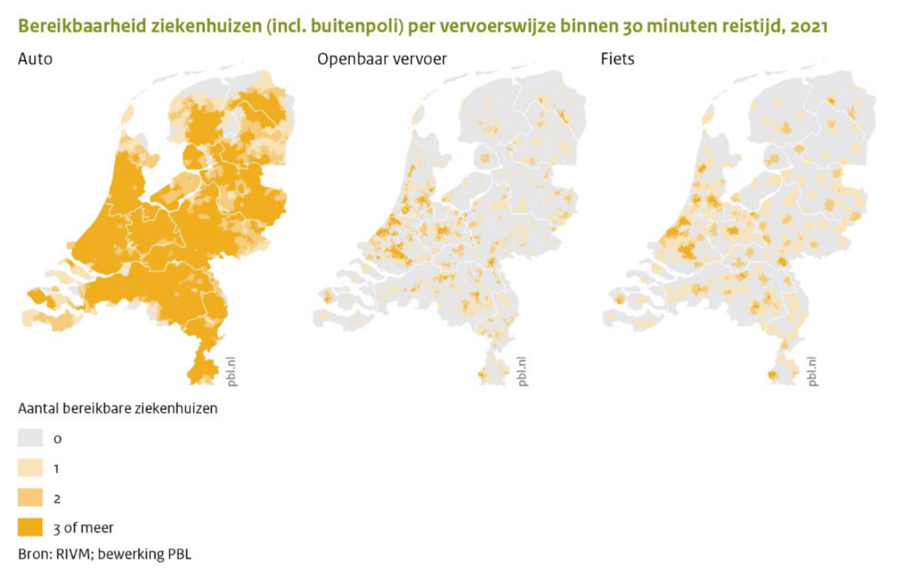 Bereikbaarheid ziekenhuizen
