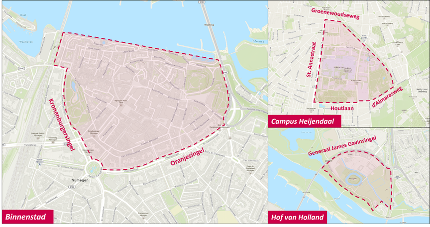 Gebiedsafbakening ZE-zones Nijmegen