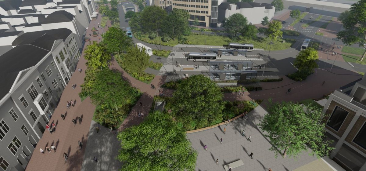 Schetsontwerp van het Willemsplein in Arnhem