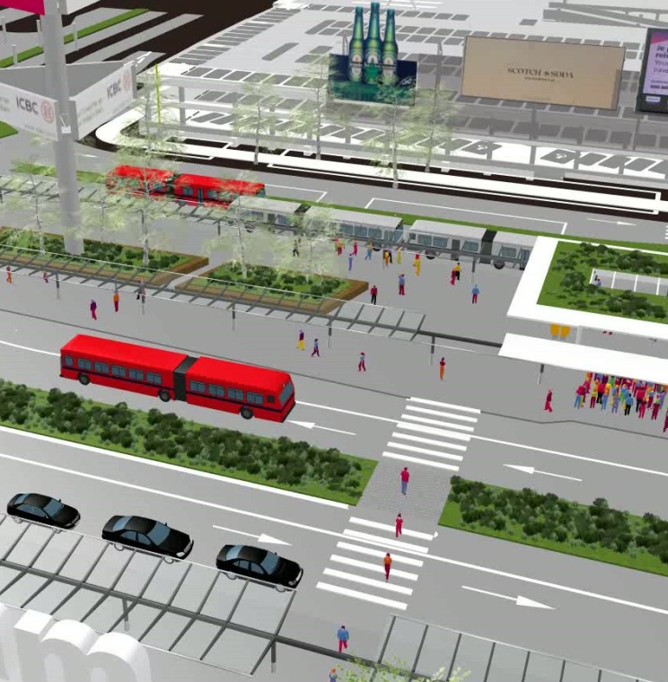 Visualisatie nieuw busstation Schiphol Plaza