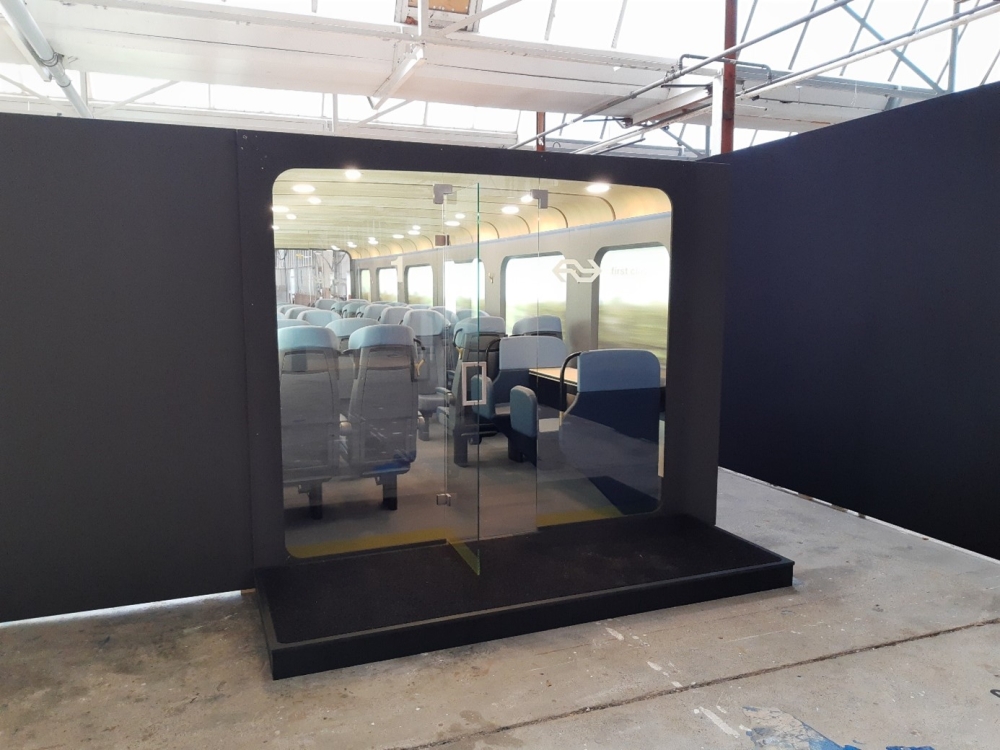 Mock-up opstelling nieuwe NS trein