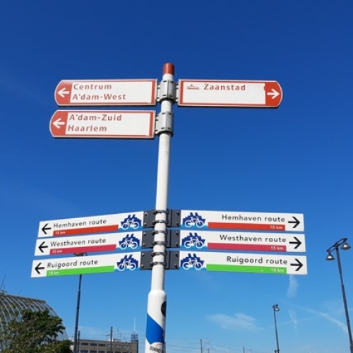 Bewegwijzering langs de fietsroute