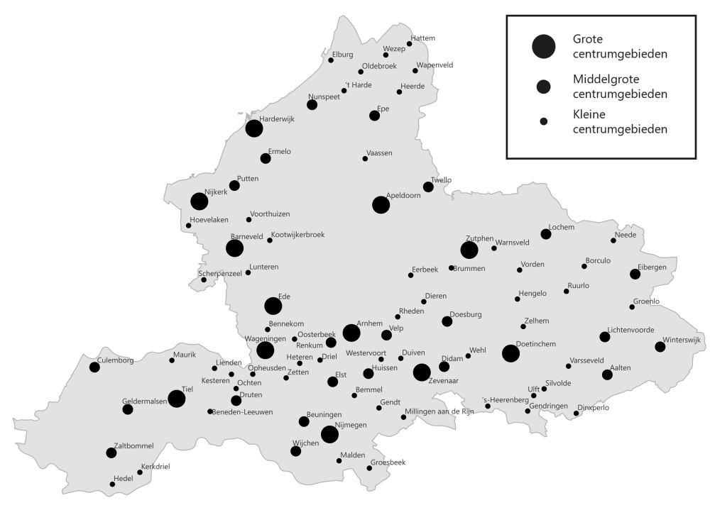 Gelderland centrumgebieden totaal