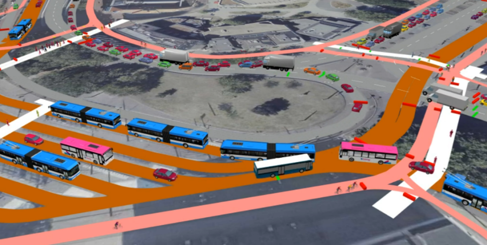 Alle verkeersstromen visueel gemaakt met een dynamische simulatie