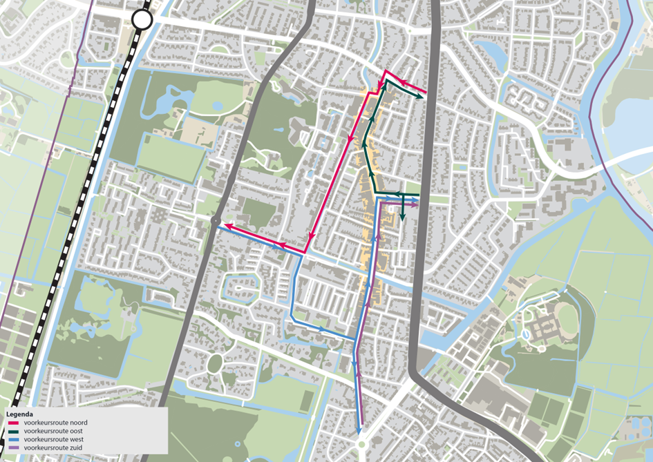 Een tekening van een vrachtcirculatieplan in Heemstede