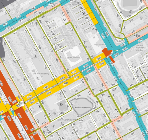 Toedelingsplot fietsverkeer