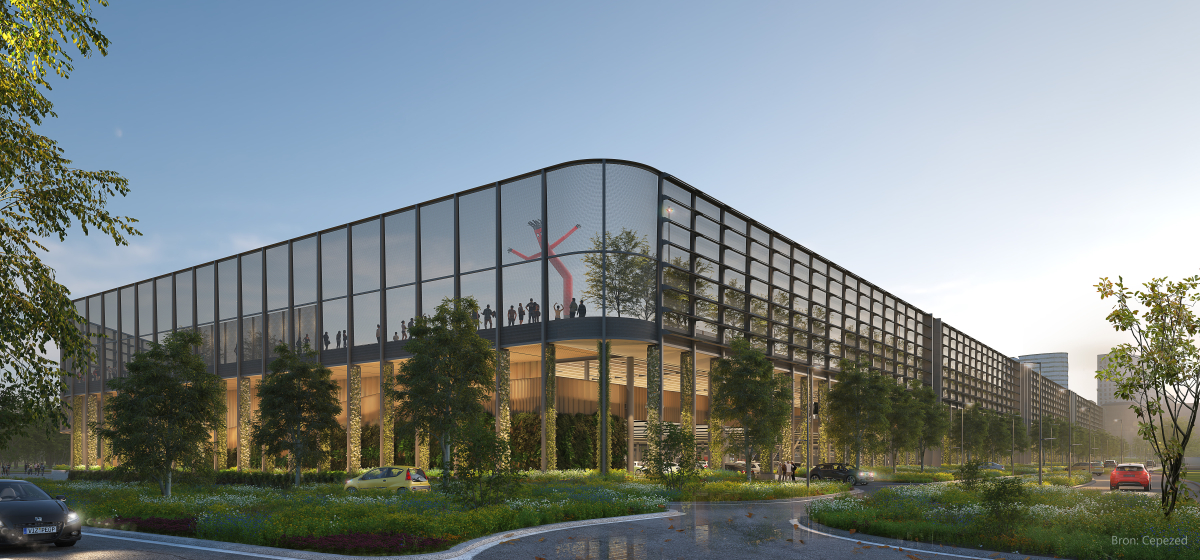 Vooraanzicht van Smart Mobility Hub in Amsterdam